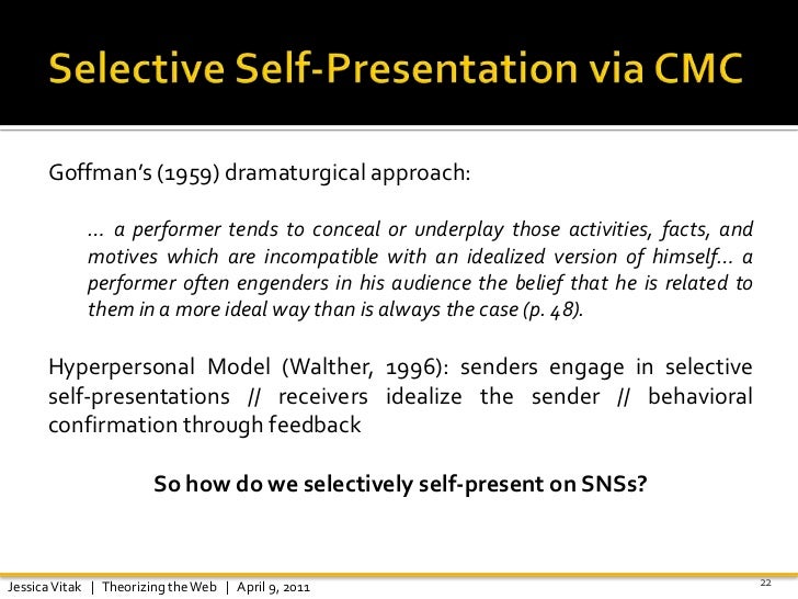 selective self presentation in computer mediated communication