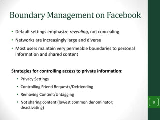 Managing Privacy and Context Collapse in the Facebook Age