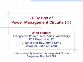 IC Design of Power Management Circuits (II) | PDF
