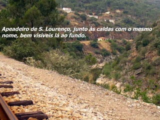 Apeadeiro de S. Lourenço, junto às caldas com o mesmo nome, bem visíveis lá ao fundo. 