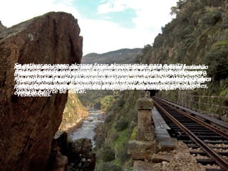 Em jeito de conclusão, ao longo do percurso, como devem ter notado, não obstante toda a beleza do desfiladeiro, é bem visível o estado de abandono deste importante património, quer no que se refere à linha, quer quanto às instalações das estações. Até aos anos 70 do século passado, ainda me lembro bem, a linha estava cuidada, as instalações, no contexto da época, eram um luxo, tal era o seu estado de conservação, e eram utilizadas pelos funcionários da CP, quer como espaço de trabalho, quer como residências. Os espaços envolventes das estações estavam caprichosamente ajardinadas, onde dava gosto estar enquanto se aguardava a chegado do combóio. Para cúmulo, para grande tristeza de muitos, em que eu estou incluído, vai aqui ser construída uma barragem, neste trecho de rio visível, depois do túnel, cuja  albufeira vai submergir a linha. Assim, as imagens que vos proporcionei, dentro em breve, passarão a ser recordações deste tesouro submerso. Se estiver ao vosso alcance fazer alguma coisa para o evitar… Passando as imagens para os vossos contactos, por exemplo, como forma de sensibilizar a opinião pública, tantas vezes importante para pressionar a classe política a desistir das suas desastrosas decisões, como esta. Estações essas que outrora foram palco de tantas emoções: As lágrimas de tristeza dos que partiam, muitas vezes para nunca mais regressarem e, ao invés, as lágrimas de alegria para os que tinham a sorte de voltar. 