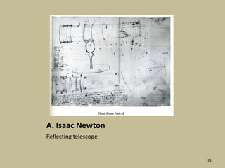 A. Isaac NewtonReflecting telescope21