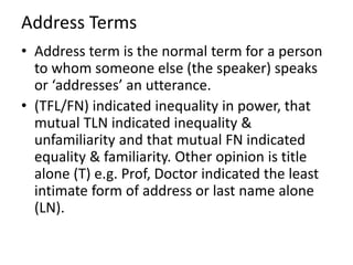 Address Term Tu and vous by zahril anasy | PPTX