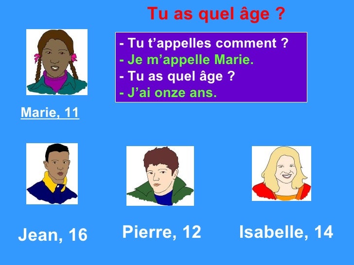 Tu As Quel Age Year 7