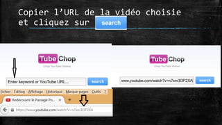 Copier l’URL de la vidéo choisie
et cliquez sur
 