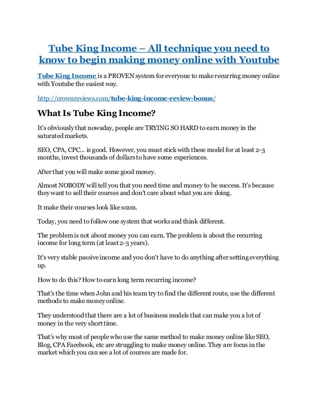 Tube King Review & GIANT Bonus