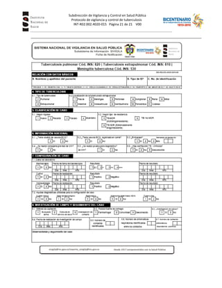 Subdirección de Vigilancia y Control en Salud Pública
Tuberc Protocolo de vigilancia y control de tuberculosis
INT-R02.002.4020-015 Página 21 de 21 V00
 