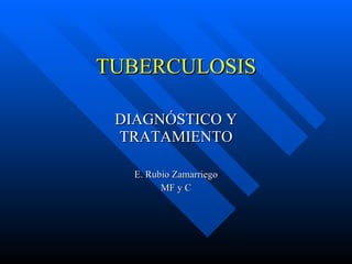 TUBERCULOSIS DIAGNÓSTICO Y TRATAMIENTO E. Rubio Zamarriego MF y C 