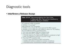 Diagnostic tools
• Interferon-γ Release Assays
 