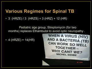 • 3 (HRZE) / 3 (HRZS) + 3 (HRZ) + 12 (HR)

        Pediatric age group, Streptomycin (for two
 months) replaces Ethambutol to avoid optic neuropathy .

• 4 (HRZE) + 14(HR)
 