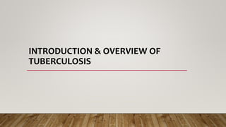 INTRODUCTION & OVERVIEW OF
TUBERCULOSIS
 