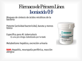 FármacosdePrimeraLínea
Isoniacida(H)
