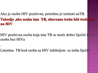 Tabela 5. Dob i spol testiranih TB bolesnika
dob m ž ukupno
20-30g 9 7 16
31-40g 11 8 19
41-50g 7 11 18
51-60g 10 8 18
>60...