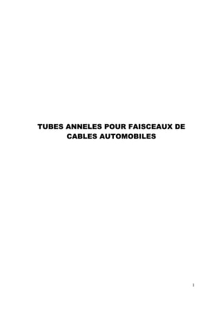 TUBES ANNELES POUR FAISCEAUX DE
      CABLES AUTOMOBILES




                                  1
 