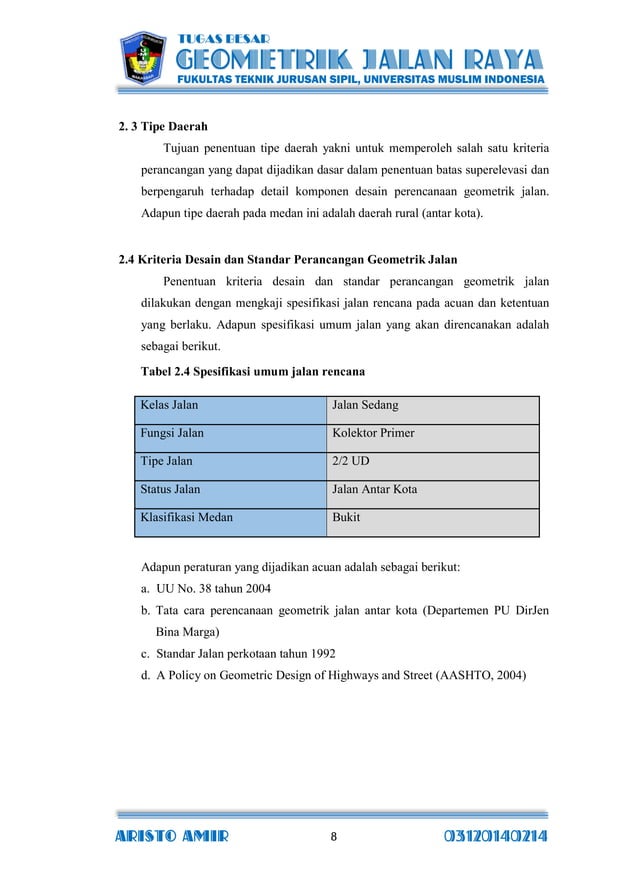 Tugas Besar Geometrik Jalan Raya Pdf