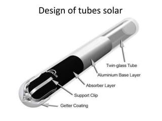 Design of tubes solar
 