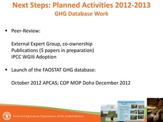 Tubiello Estimating GHG emissions FAO july 2012