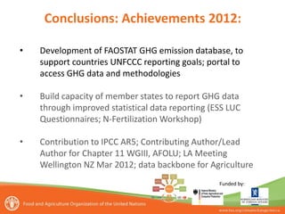 Tubiello Estimating GHG emissions FAO july 2012