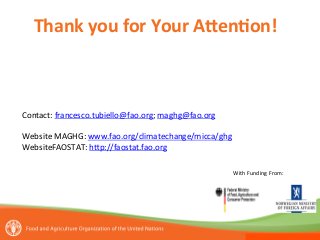 Tubiello FAOSTAT available data and major gaps Nov 11 2014