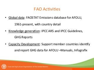 Tubiello FAOSTAT available data and major gaps Nov 11 2014