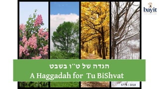 ‫בשבט‬ ‫ט׳׳ו‬ ‫של‬ ‫הגדה‬
A Haggadah for Tu BiShvat
5778 / 2018
 