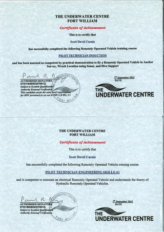 ROV Pilot Tech 2 Certificate
