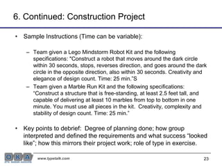 H – Conduct formal reviews of work deliverables and products and introduce corrective measures