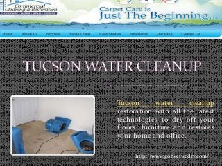 Tucson water cleanup
restoration with all the latest
technologies to dry off your
floors, furniture and restores
your home and office.
http://www.gotwetwedry.com/
 