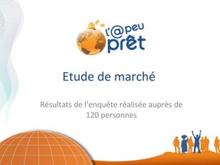 Etude de marché Résultats de l’enquête réalisée auprès de 120 personnes 