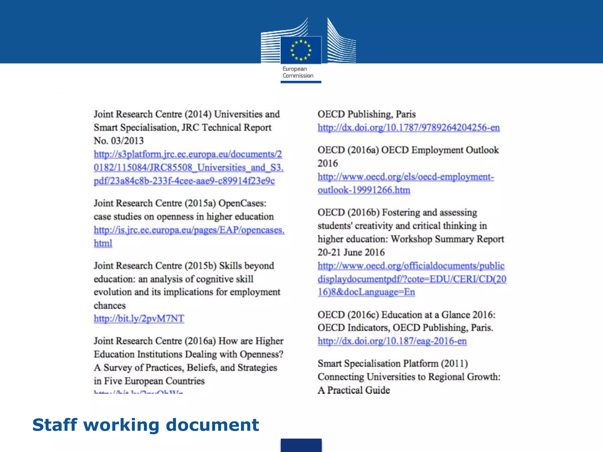 Staff working document
 