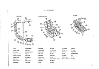 2.12

Tau v6 th6p

K6t cau day don

Tau v6 g6

Tau v6 hop kim nhom

1. Keel

Dai On giOa day

10 . Deck plate

Tam boong

19. Gunwale

Map man

2. Center girder

Sting chinh

11 . Stringer plate

Ton m6p boong

Xa boong

3. Rider plate

Ban canh sting chinh

12 . Sheer strake

Dai ton m6p man

20 . Deck beam
21 . Chine

Nip ke h6ng

4. Longitudinal girder

Sting doc

13 . Side strake

Tam man

Ma n6i, tam chdn

5. Bottom longitudinal

Dam doc day

14 . Bilge strake

Dai t6n h6ng

22. Lugs
23. Bracket

M8

6. Bottom frame

DJ ngang day

15 . Bottom strake

Tam day

M8 x6

7, . Side frame

Suon

16 . Garboard strake

25. Gusset for frame

Ma h6ng

8. Side longitudinal

Dam dQc man

17 . Bilge keel

Dai t6n sdt d9i t6n doc tam
V6y giam the

24. Beam gusset

9. Deck girder

Sting boong

18 . Pillar

C6t ch6ng
i

 