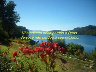Não adianta pedir perdão a Deus, Se você não perdoa o seu próximo. 