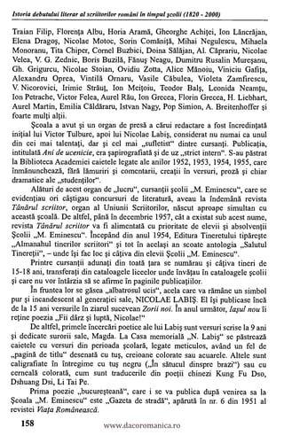 Tudor opris   istoria debutului literar al scriitorilor români în timpul şcolii (1820-2000)