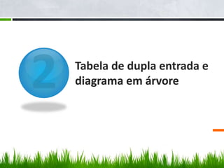 Tabela de dupla entrada e
diagrama em árvore
 