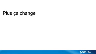 Copyr ight © 2014, SAS Institute Inc. All rights reser ved.
Plus ça change
 
