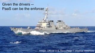 Copyr ight © 2014, SAS Institute Inc. All rights reser ved.
Image: Official U.S. Navy Page // creative commons
Given the drivers --
PaaS can be the enforcer
 