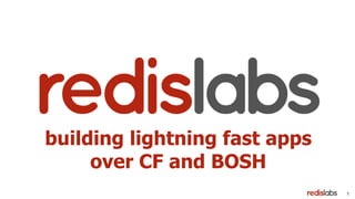 1
building lightning fast apps
over CF and BOSH
 