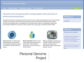 Personal Genome
          Project
 