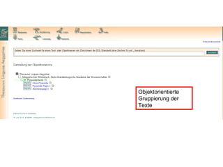 Objektorientierte Gruppierung der Texte 
