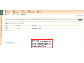 PT 269 erscheint an zwei verschiedenen Stellen im TLA 