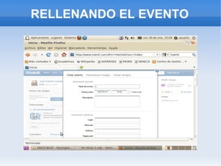 RELLENANDO EL EVENTO
 