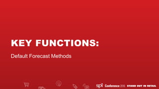 KEY FUNCTIONS:
Default Forecast Methods
 