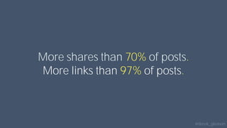 @derek_gleason
More shares than 70% of posts.
More links than 97% of posts.
 