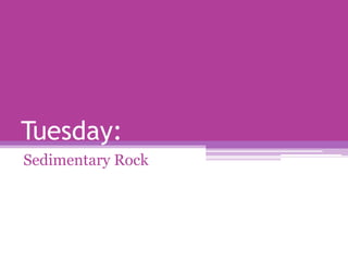 Tuesday:
Sedimentary Rock

 