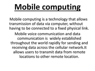 presentation on mobile computing | PPTX
