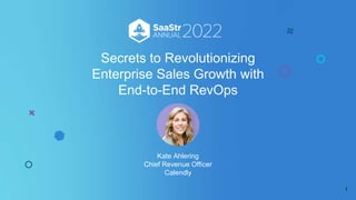 Kate Ahlering
Chief Revenue Officer
Calendly
Secrets to Revolutionizing
Enterprise Sales Growth with
End-to-End RevOps
1
 