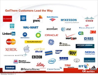 GetThere Customers Lead the Way




                                         Confidential


                                                        3
Wednesday, November 2, 11
 
