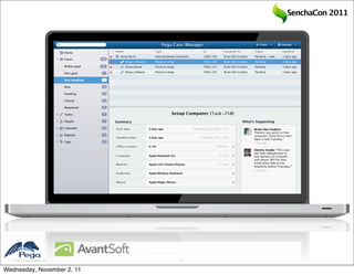 SenchaCon 2011




   2011 Pegasystems Inc.   7


Wednesday, November 2, 11
 