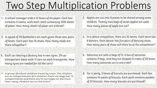 Two Step Multiplication Problems
 