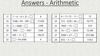 Answers - Arithmetic
 